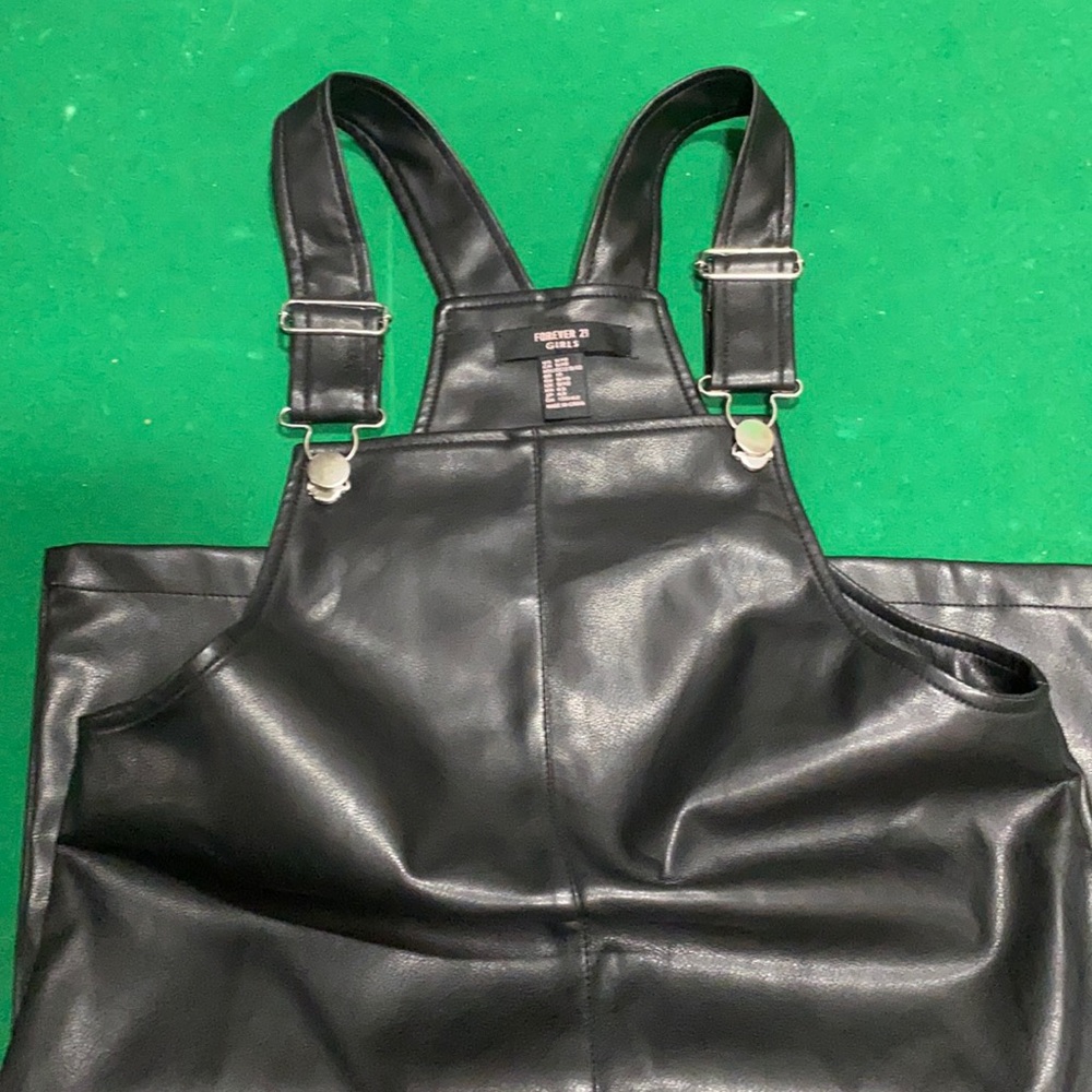 Forever21 Girls Faux Leather Overall Skirt